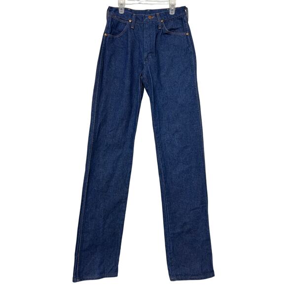 VTG Wrangler Dark Blue Wash Straight Leg Jeans Size 28 x 35 in 13MWZ USA Western - Picture 1 of 9